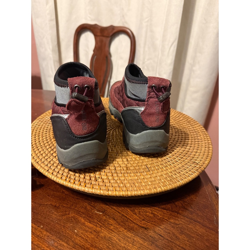 Lands End Womens 9.5 Burgundy Suede Quilted Ankle Snow Boots V2442 F2969 394044 - Picture 3 of 11